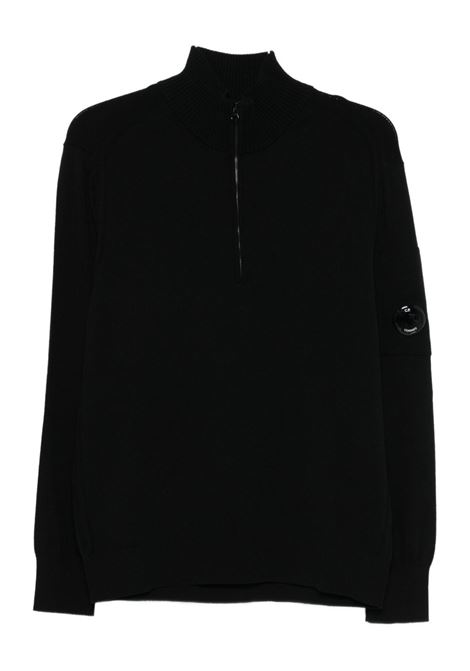 maglione half zip uomo nero C.P. COMPANY | 19CMKN036A-005528A999